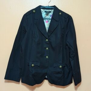 Twiggy London Military Jacket Metal Button Black sz 1X NWOT